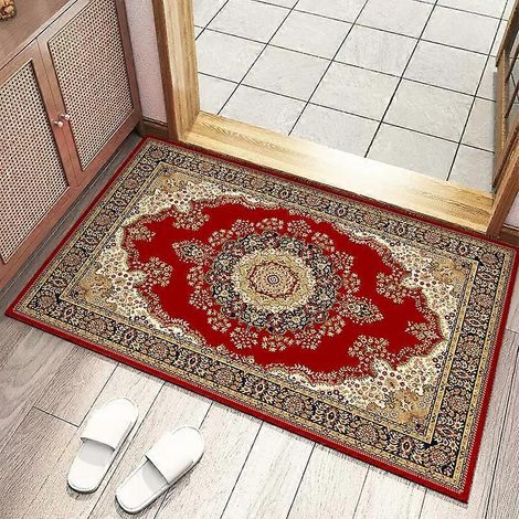 Zerbino antiscivolo per interni, lavabile, assorbente, antimacchia, tappeto persiano retrò, 40 x 60 cm / 50 x 80 cm A (1/4)