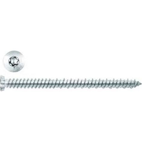100PZ VITE PER CALCESTRUZZO TESTA SVASATA PIANA TORX ZINCATA BIANCA - ø mm.7,5x 6