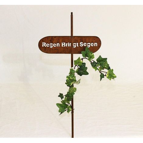 Support pour plantes grimpantes Fiche de jardin "La pluie apporte la bénédiction" H-120 cm Support pour plantes grimpantes Fiche en métal (1/3)