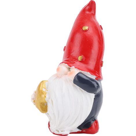 Adorable statuette de nain en résine, décoration de Noël pour la maison, le bureau, la table ou la cheminée, style étoile à cinq branches (1/5)