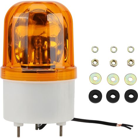 Balise rotative d'urgence LTE1101J jaune 220V ABS/AS IP45 avec signal sonore 95dB pour ateliers et chantiers (1/5)