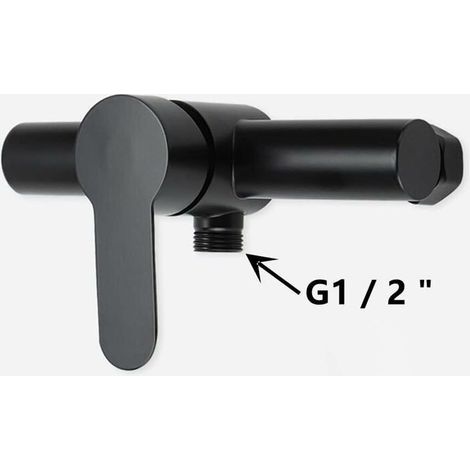 SNQ – Robinet de baignoire noir en acier inoxydable – Installation murale – Valve céramique anti-fuite – Technologie turbostat (1/4)