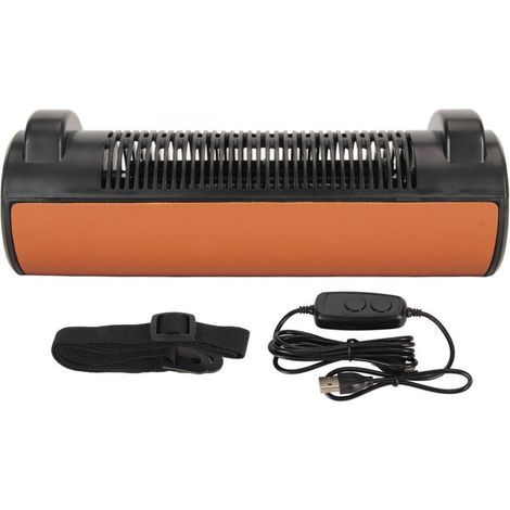 Autositz-Lüfter, USB-betrieben, ohne Rotorblätter, 3 Geschwindigkeitsstufen, starker Luftstrom mit verstellbarem Gurt, für SUV und Wohnmobil, braun (1/5)
