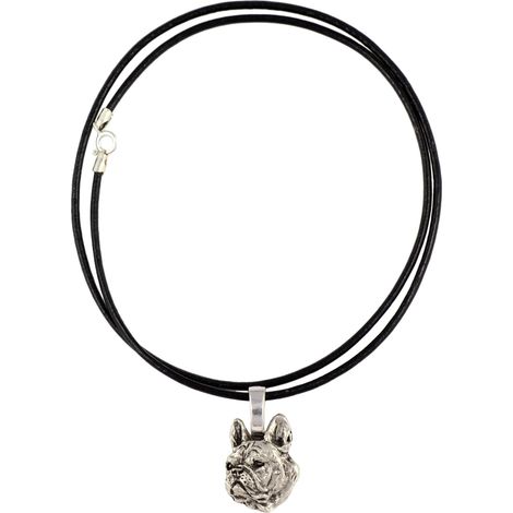 Französische Bulldogge II – Hundehalskette, silberplattierter Anhänger für Hundeliebhaber, dezenter Schmuck von Art-Dog (1/5)
