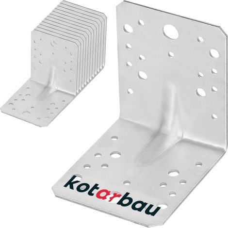 KOTARBAU® 12 Pièces Équerre De Fixation - Acier Galvanisé - 105 x 105 x 90 mm - Argent - Renfort D'Angle Métal - Équerre de Fixation Renforcée - 90 Degrés (1/5)