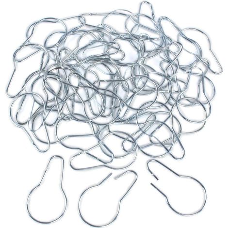 Packung mit 50 Duschvorhangclips aus Metall, robuste Befestigungselemente