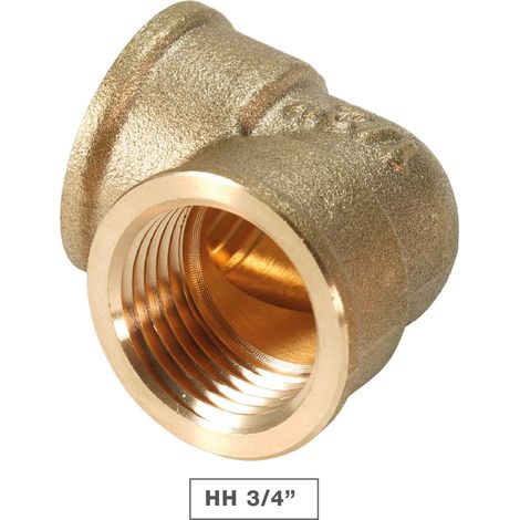 Codo latón hembra-hembra 3/4" - 10 u caja
