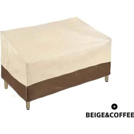Housse pour canapé de jardin double, imperméable et résistante, petite taille (standard), beige et marron (420D), 1478 x 279 cm (1/4)