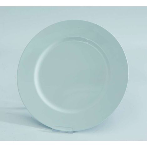 Piatto di Plastica Bianco D.33 cm - Satinato Lucido