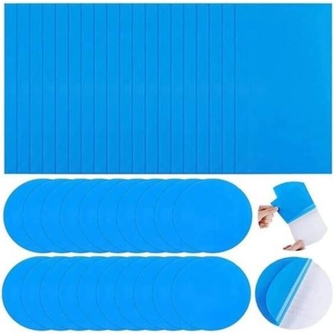 40 Pièces Rustine Piscine Kit de Réparation Patchs de Réparation Auto-Adhésifs PVC Patch Liner PISCINE COMPLETE - KIT PISCINE