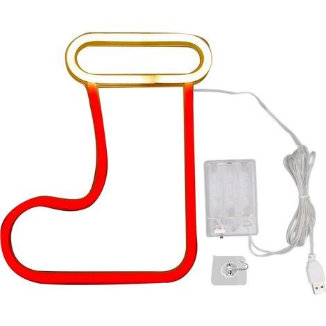 Christmas LED neon starter sign, battery operated, USB charger, wall decor for party decoration (1/5)