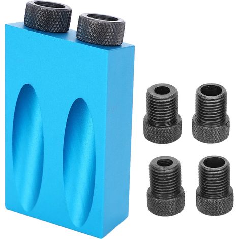 Kit 7 pièces gabarit de perçage oblique 15° guide d'angle pour bois, localisateur de trous, outil de menuiserie (1/5)