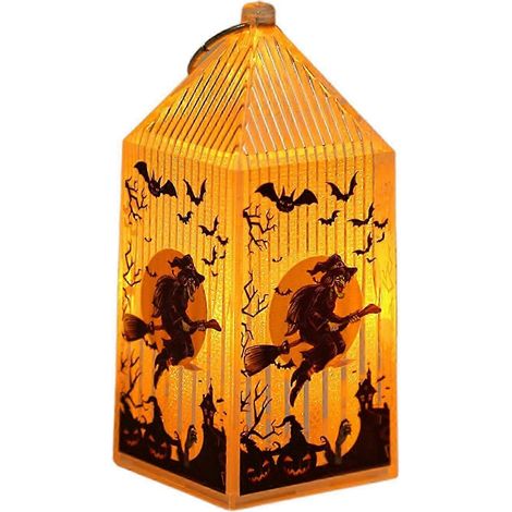Halloween-Nachtlicht mit Mustern, dekorative Laterne, Halloween-Partyartikel (Hexe) (1/5)