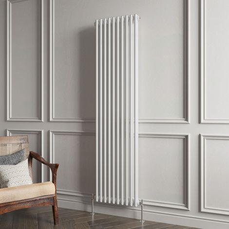 Biubiubath Traditional Cast Iron Style Radiator Vertical 2 Column White 1800x470mm