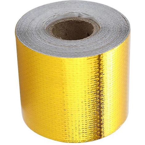 Ruban adhésif d'étanchéité en feuille d'aluminium, ruban résistant à la chaleur, ruban de réparation de tuyaux étanche-30.00X0.50X0.50CM-Golden