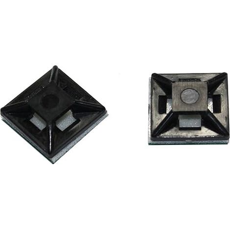 Adhesive Sockets for Cable Ties 12.5 x 12.5 mm Black Self-Adhesive