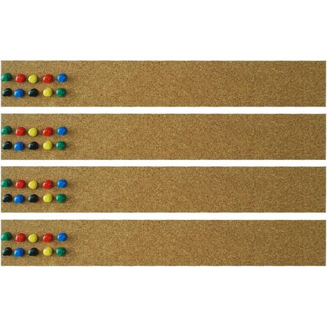 Ruban À Messages En Liège - 4 Pièces - 38 x 2,5 cm - Pour Bureau École Maison - Avec Adhésif Et Aimants Colorés