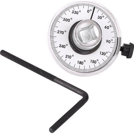 Lntyq Jauge de Serrage, Jauge d'Angle de Torsion, Angulaire Couples 360 °Ajustable 1/2 Po Jauge Couples avec Entraînement Par Clé, Outil Mesure Voiture de Jauge Angle Couples (1/5)