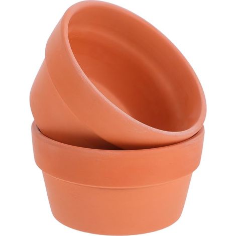 Set of 2 Terracotta Flower Pots 12.50 x 12.50 x 6.80 cm Orange (1/5)