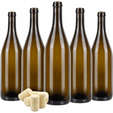 35 bottiglie di vino in vetro bordeaux da 0,75 l con tappo di sughero