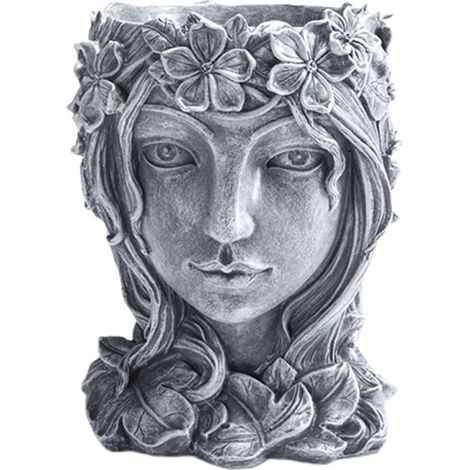 Dekorativer Blumentopf aus Kunstharz in Form eines Mädchens