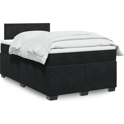 Boxspringbett mit Matratze Schwarz 120x200 cm Samt