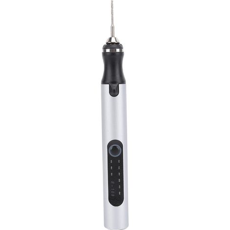 Outil rotatif sans fil, stylo de gravure électrique multifonctionnel en alliage d'aluminium pour nail art, polissage, meulage et perçage, argent (1/5)
