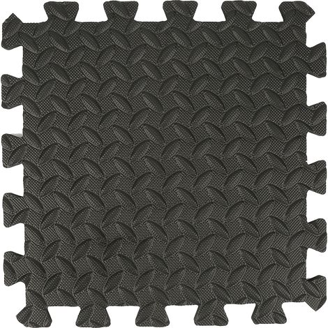100 Pièces Tapis Puzzle de Fitness Antidérapant 30x30cm - Tapis de Sport de Sol Salle de Fitness - Tapis de Protection de Sol - Noir (1/5)