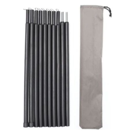 2 Pièces Arceaux de Tente Télescopique en Acier Inoxydable pour Bâche avec Sac de Rangement Réglable de 43 à 200 cm pour Tente Tarp Auvent Voile D'ombrage