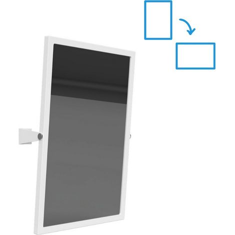 BEMETA HELP Miroir mural PMR portrait ou paysage 60x40cm, Acier inoxydable, Blanc (301401034)