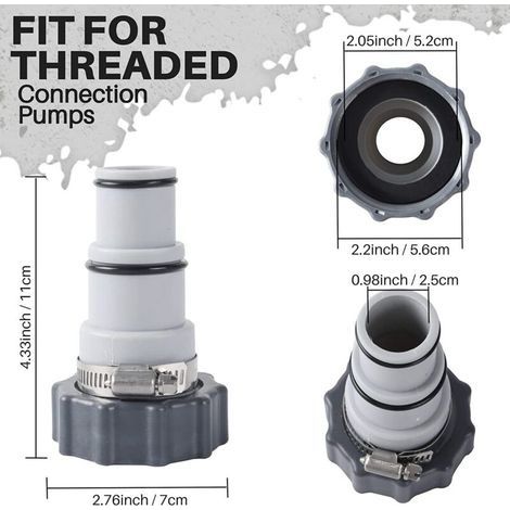 Poolschlauchadapter A, 4 Stück Ersatzschlauchadapter Pumpenschlauchanschluss für Poolschlauch mit Innengewinde - 32/38 mm (4) (1/4)