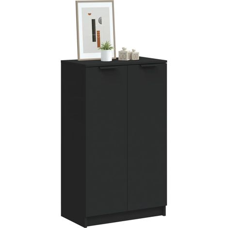 Mueble zapatero madera contrachapada negro 59x35x100 cm vidaXL