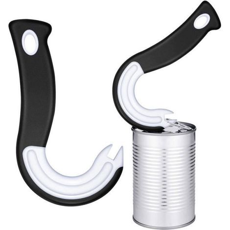 Ouvre-Boîte À Anneau - Plastique Et Caoutchouc - Pour Boîtes De Conserve Et Bouteilles - 2 Pièces (1/2)