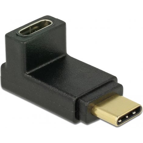 Delock Adaptador SuperSpeed USB 10 Gbps (USB 3.1 Gen 2) USB Type-Câ¢ macho  puerto hembra, sesgado hacia la arriba y hacia abajo