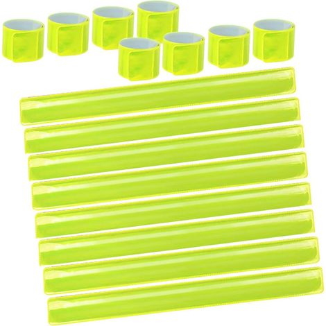 Brassard reflechissant Bande reflechissante Enfant vélo sûr Jambe Pantalon Clip réfléchissant Haute visibilité Bras de Cheville Bracelet Fluo Band (1/5)