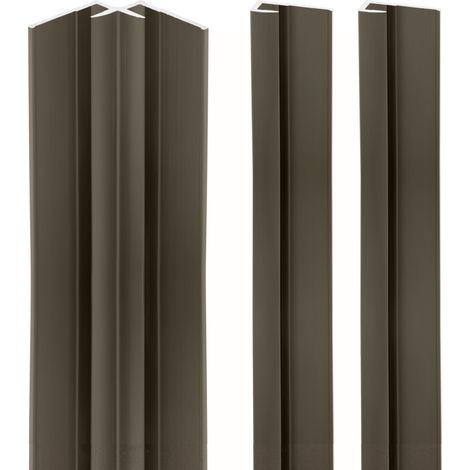 Lot de 2 profilés de finition + 1 profilé d'angle pour panneau mural de douche, DécoDesign, Schulte, Taupe, 255 cm (1/5)
