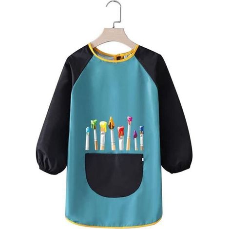Tablier De Peinture - Impermeable - Manches Longues - Grande Poche - Pour Enfant 125 À 145 Cm - 1 Pièce