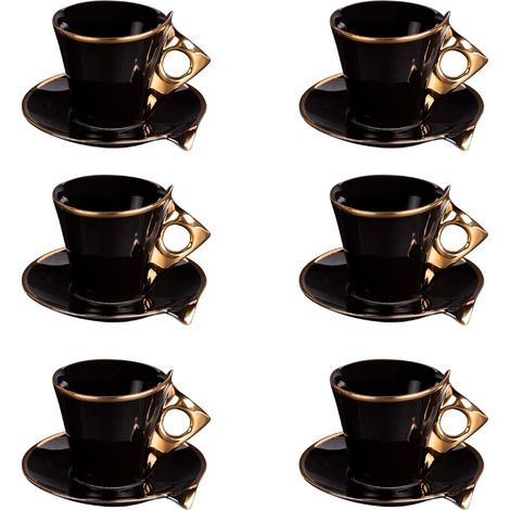 Table Passion - Coffret de 6 tasses à café avec sous tasses Libra