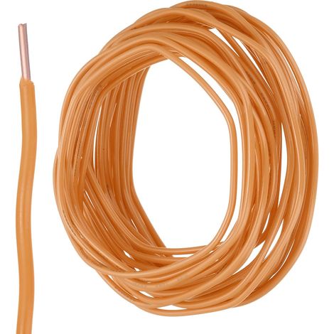 25 Pieds Fil Electrique Isolé Cuivre Solide 14 AWG Câble de Connection Fil THHN Résidentiel, Industriel, Mise à la Terre, Classé 600 Volts, Orange (1/5)
