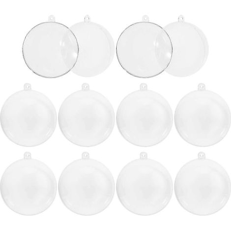 Boules transparentes à remplir, 20 pièces, rondes, à suspendre pour projets de bricolage de sapin de Noël (1/5)