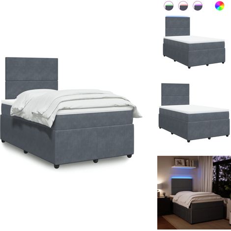 Sommier à lattes de lit et matelas Gris foncé 120x200cm Velours - Sommier À Lattes De Lit - Sommiers À Lattes De Lit - Lit - Meuble De Chambre À Coucher (1/5)