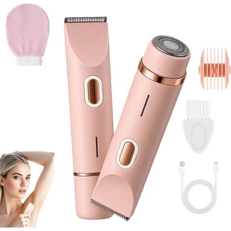 Rasoir Klyne Femme, Tondeuse Femme Intime, Klyne Tondeuse Rasoir 2.0 Femme, Tondeuse Intime & Sourcils, Recharge Usb, Étanche Ipx7, Pour Bikini, Jambes, Aisselles Et Nez (Rose) (1/5)