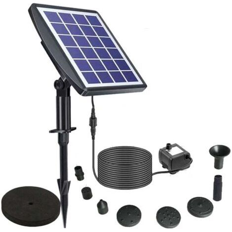 ABS-Solar-Gartenbrunnen 6V/2W – 8 Düsen + Filterbeutel – Einfache Installation – Minimaler Wartungsaufwand
