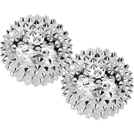 1 paire de balles de massage magnétiques pour les mains, balles d'acupression, argentées (1/5)