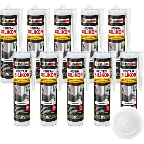 IsolBau Silicone Neutro Trasparente Neutralsilikon 10 x 300ml (1/5)