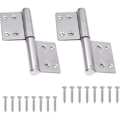 Charnières de porte détachables en acier inoxydable 2 pièces charnières de porte à rotation de 360 degrés et charnières à 2 feuilles meubles pliables et silencieux avec (1/5)
