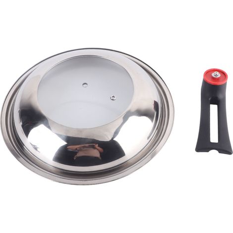 Couvercle de Poêle Universel Acier Inoxydable et Verre Trempé 30 cm Robuste avec Fenêtre de Surveillance pour Cuisson (1/5)