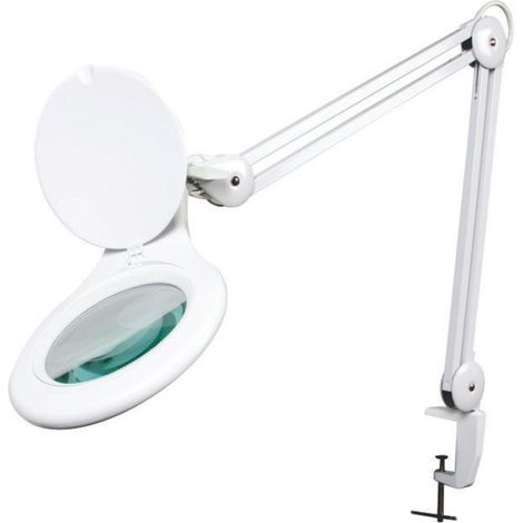 Lampada da tavolo a LED con lente di ingrandimento - 5 diottrie - 4 W - 48 LED - bianco (1/4)
