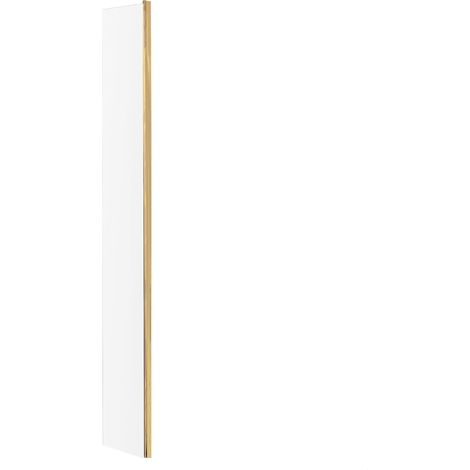 Balterley Drakelow Contemporary Bathroom 8mm Glass Wetroom Return Screen with Brass Profile, Brushed Brass, 1950 x 28 x 215mm