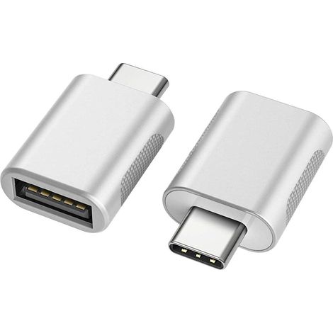 Adaptateur USB C vers USB 3.0 (Lot de 2), Convertisseur USB-C vers USB Femelle, Compatible Thunderbolt 3, OTG pour MacBook Air 2020, iPad Pro 2020 (1/5)